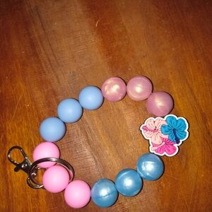 Colorful Beaded Kids Keychain Bracelet